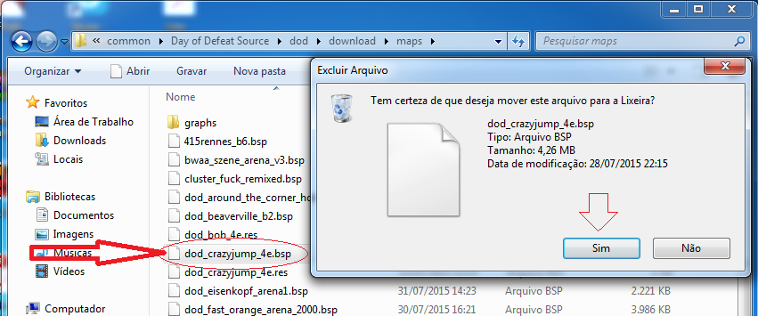 deletando mapa